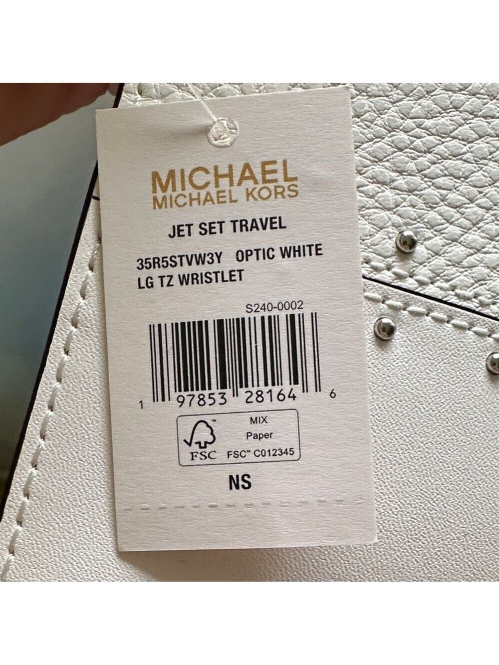 Michael Kors White Wristlet with Silver Studs New Never Used, Perfect for a Gift - Picture 4 of 17